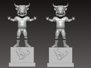 NFL - HOUSTON TEXANS FOOTBALL MASCOT STATUE - 3D PRINT 3Dプリントモデル