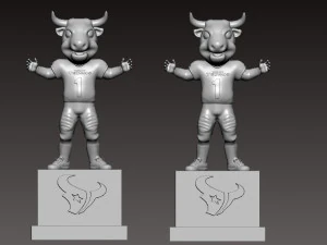 NFL - HOUSTON TEXANS FOOTBALL MASCOT STATUE - 3D PRINT 3D Print Model