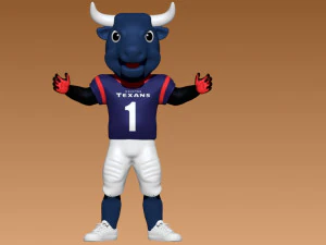 NFL - HOUSTON TEXANS FOOTBALL MASCOT STATUE - 3D PRINT 3D Print Model