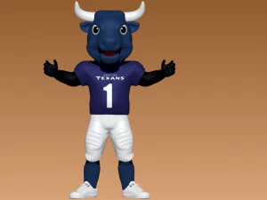 NFL - HOUSTON TEXANS FOOTBALL MASCOT STATUE - 3D PRINT 3D Print Model