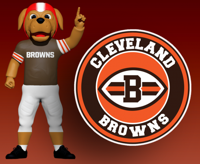 NFL - CLEVELAND BROWNS FOOTBALL MASCOT STATUE - 3D PRINT Modello di stampa 3D .c4d .max .obj .3ds .fbx .stl .blend