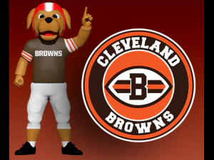 NFL - クリーブランド ブラウンズ フットボール マスコット スタチュー - 3D プリント 3Dプリントモデル