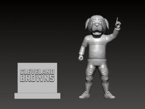 NFL - CLEVELAND BROWNS FOOTBALL MASCOT STATUE - 3D PRINT Modello di stampa 3D
