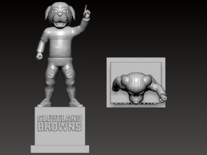 NFL - CLEVELAND BROWNS FOOTBALL MASCOT STATUE - 3D PRINT Modello di stampa 3D