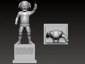 NFL - CLEVELAND BROWNS FOOTBALL MASCOT STATUE - 3D PRINT 3D Print Model
