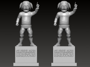 NFL - CLEVELAND BROWNS FOOTBALL MASCOT STATUE - 3D PRINT Modello di stampa 3D