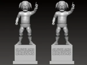 NFL - CLEVELAND BROWNS FOOTBALL MASCOT STATUE - 3D PRINT 3D Print Model