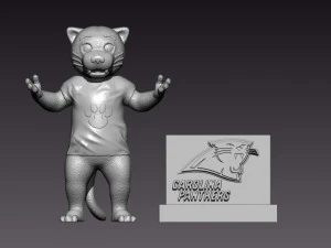NFL - CAROLINA PANTHERS FOOTBALL MASCOT STATUE - 3D PRINT 3D Print Model