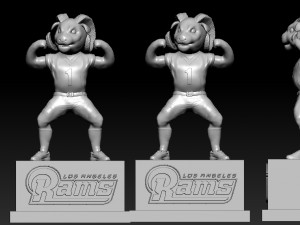 NFL - LOS ANGELES RAMS FOOTBALL MASCOT STATUE - 3D PRINT Modèles 3D en vedette