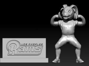 NFL - LOS ANGELES RAMS FOOTBALL MASCOT STATUE - 3D PRINT Modèles 3D en vedette