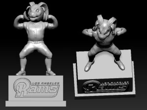 NFL - LOS ANGELES RAMS FOOTBALL MASCOT STATUE - 3D PRINT 3D Print Model