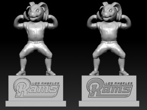 NFL - LOS ANGELES RAMS FOOTBALL MASCOT STATUE - 3D PRINT Modèles 3D en vedette