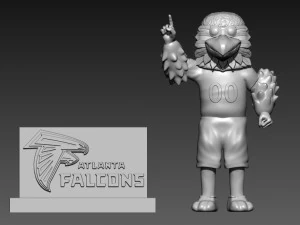 NFL - ATLANTA FALCONS FOOTBALL MASCOT STATUE - FREDDIE FALCON 3D Print Model