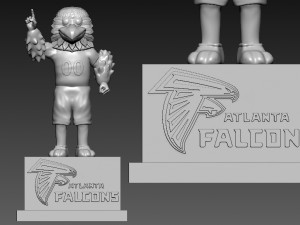 NFL - ATLANTA FALCONS FOOTBALL MASCOT STATUE - FREDDIE FALCON Modello di stampa 3D