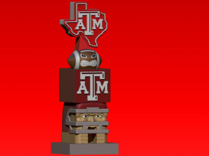 TIKI TOTEM - TEXAS AM AGGIES - 3D PRINT - CNC - NCAA 3D 打印模型