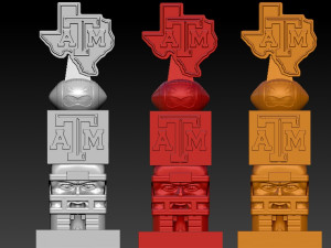 TIKI TOTEM - TEXAS AM AGGIES - 3D PRINT - CNC - NCAA 3D 打印模型
