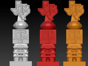 TIKI TOTEM - TEXAS AM AGGIES - 3D PRINT - CNC - NCAA 3D Print Model