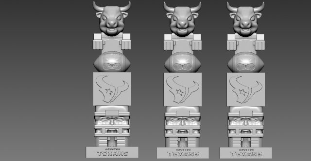 TIKI TOTEM - HOUSTON TEXANS STATUE - 3D PRINT - CNC - NFL 3Dプリントモデル .c4d .max .obj .3ds .fbx .stl .blend 