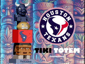 TIKI TOTEM - HOUSTON TEXANS STATUE - 3D PRINT - CNC - NFL 3Dプリントモデル