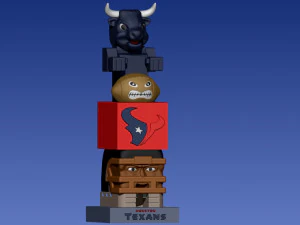 TIKI TOTEM - HOUSTON TEXANS STATUE - 3D PRINT - CNC - NFL 3D Print Model