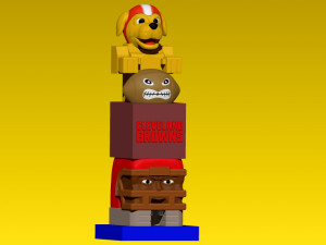 TIKI TOTEM - CLEVELAND BROWNS STATUE - 3D PRINT - CNC Modello di stampa 3D