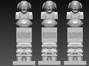 TIKI TOTEM - CLEVELAND BROWNS STATUE - 3D PRINT - CNC 3D Print Model