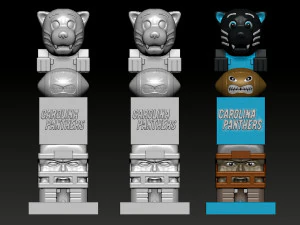 TIKI - NFL - CAROLINA PANTHERS FOOTBALL STATUE - 3D PRINT - CNC 3D Print Model
