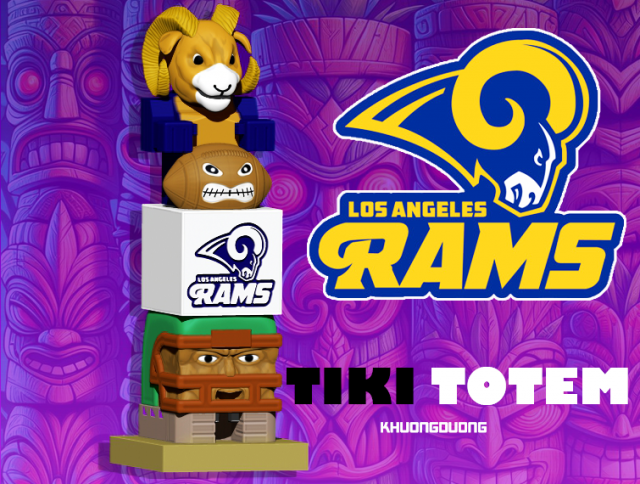 TIKI - NFL - LOS ANGELES RAMS STATUE DECOR - GARDEN 3Dプリントモデル .c4d .max .obj .3ds .fbx .stl .blend 
