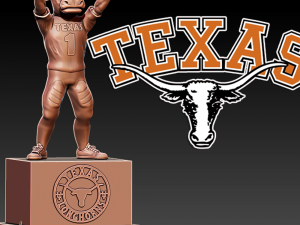 NCAA - TEXAS LONGHORNS STATUE DECOR MASCOT - 3D PRINT 3D Принт Модель