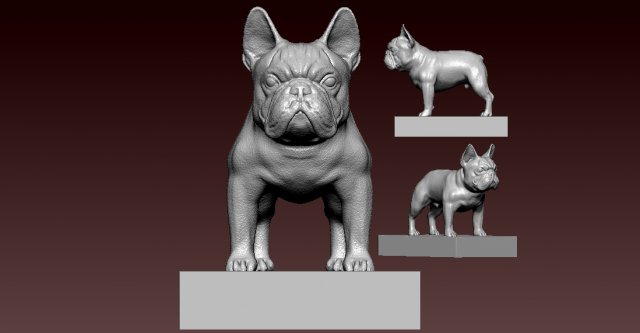 FRENCH DOG - DECOR STATUE MASCOT DESTOP - 3D PRINT 3D प्रिंट मॉडल .c4d .max .obj .3ds .fbx .stl .blend