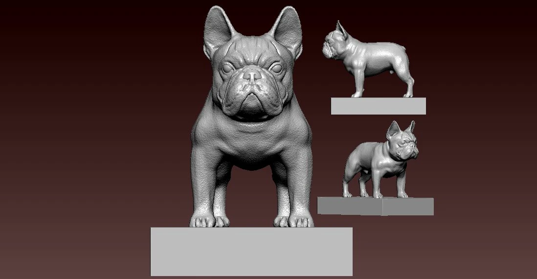 FRENCH DOG - DECOR STATUE MASCOT DESTOP - 3D PRINT 3D Print Model .c4d .max .obj .3ds .fbx .stl .blend 