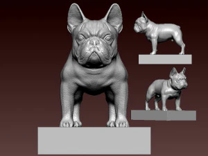 ФРАНЦУЗЬКА СОБАКА - ДЕКОР СТАТУЯ ТАЛІСМІН ДЕСТОП - 3D ПРИНТ 3D Принт Модель
