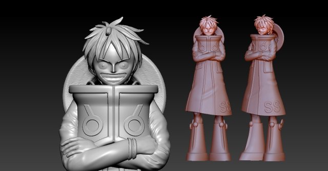 LUFFY - EGGHEAD - ONE PIECE Model Cetak 3D .c4d .max .obj .3ds .fbx .stl .blend 