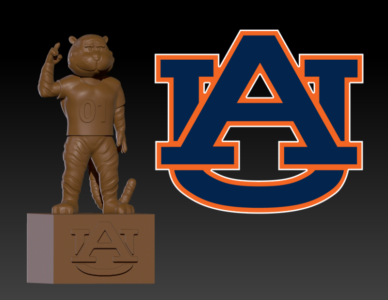 NCAA - AUBURN TIGERS FOOTBALL MASCOT - 3D PRINT 3D-Druckmodell .c4d .max .obj .3ds .fbx .stl .blend 