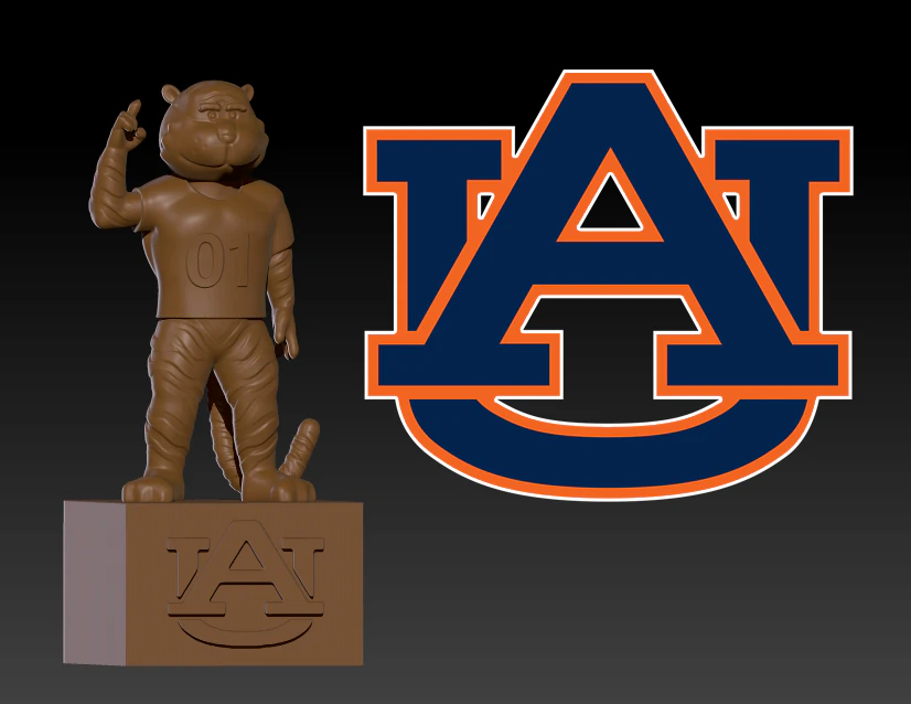 NCAA - AUBURN TIGERS FOOTBALL MASCOT - 3D PRINT 3D Print Model .c4d .max .obj .3ds .fbx .stl .blend 