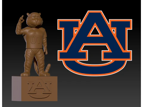 NCAA - MASKOT SEPAKBOLA HARIMAU AUBURN - CETAK 3D Model Cetak 3D