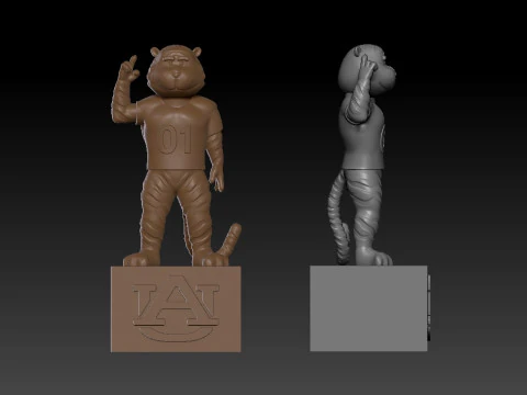 NCAA - AUBURN TIGERS FOOTBALL MASCOT - 3D PRINT 3D Print Model