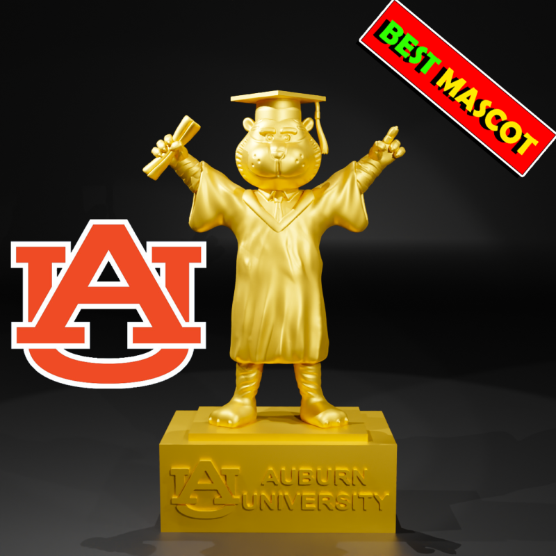 GRADUATION MASCOT AUBURN UNIVERSITY - 3D PRINT 3D Print Model .c4d .max .obj .3ds .fbx .stl .blend 