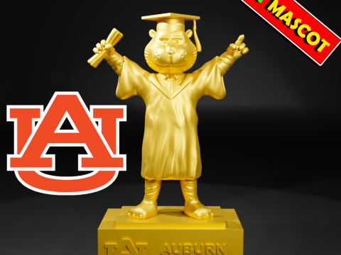 GRADUATION MASCOT AUBURN UNIVERSITY - 3D PRINT 3D Принт Модель
