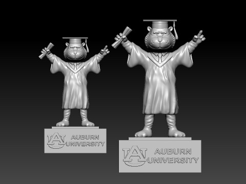 GRADUATION MASCOT AUBURN UNIVERSITY - 3D PRINT 3D Print Model