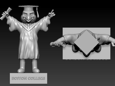 GRADUATION MASCOT BOSTON COLLEGE STATUE - 3D PRINT 3D Принт Модель