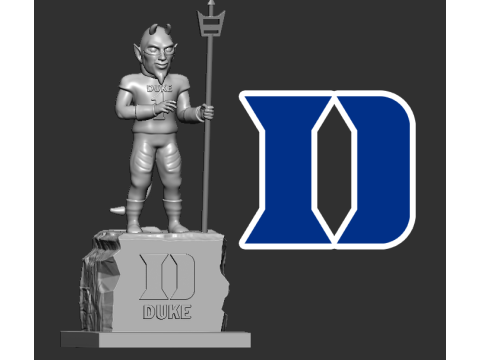 NCCA - DUKE MASCOT STATUE - BLUE DEVIL- 3D PRINT 3D Print Model