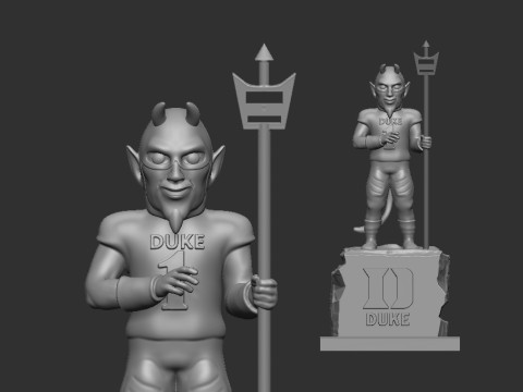 NCCA - DUKE MASCOT STATUE - BLUE DEVIL- 3D PRINT 3D Print Model
