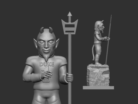 NCCA - DUKE MASCOT STATUE - BLUE DEVIL- 3D PRINT 3D Print Model