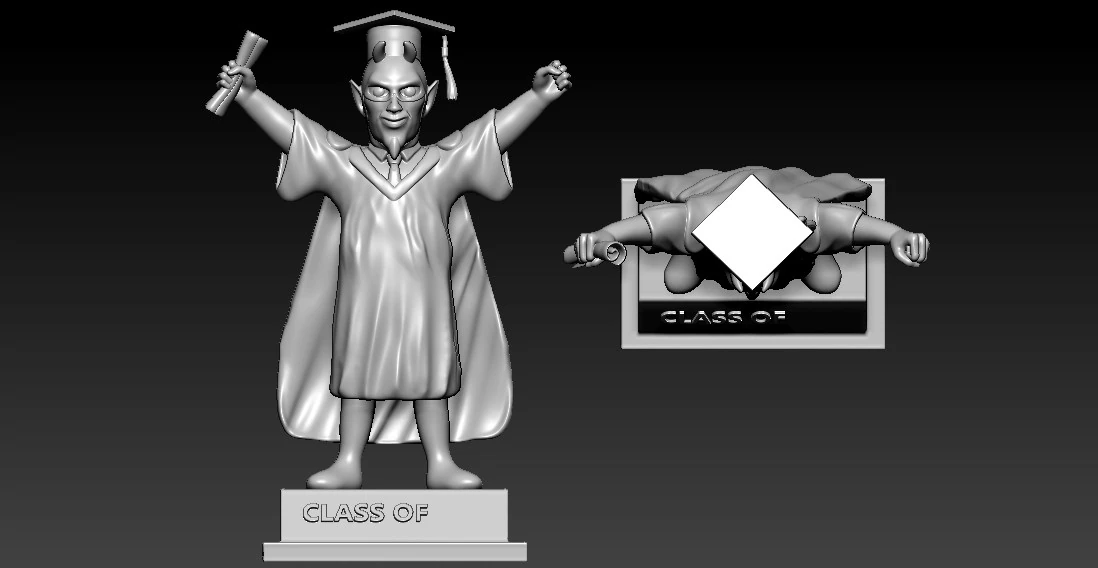 GRADUATION MASCOT DUKE UNIVERSITY - 3D PRINT 3D Print Model .c4d .max .obj .3ds .fbx .stl .blend 