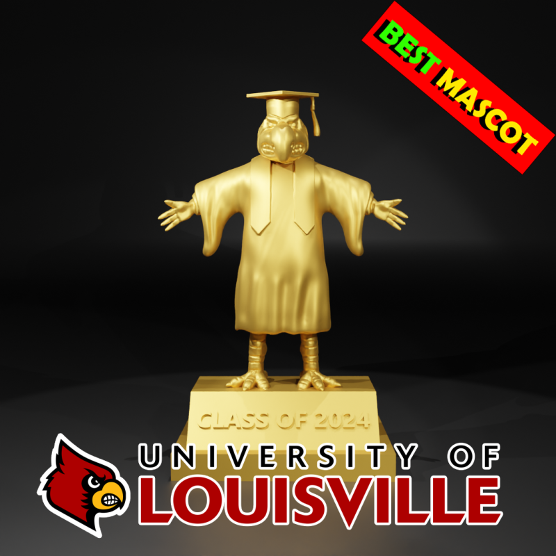 GRADUATION MASCOT UNIVERSITY OF LOUISVILLE - 3D PRINT Model do druku 3D .c4d .max .obj .3ds .fbx .stl .blend 