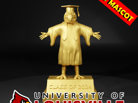 GRADUATION MASCOT UNIVERSITY OF LOUISVILLE - 3D PRINT 3D Принт Модель