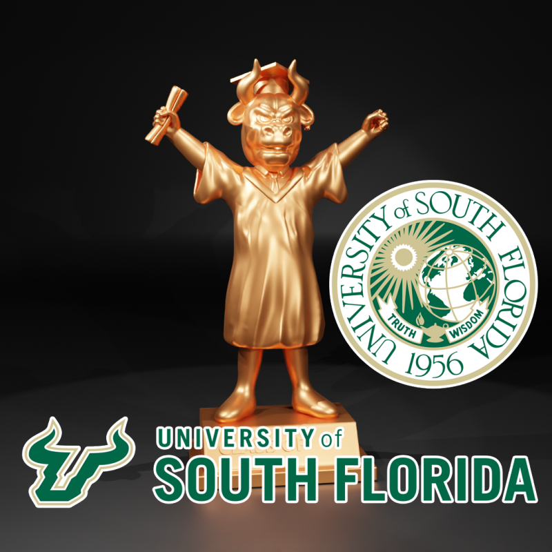 GRADUATION MASCOT UNIVERSITY OF SOUTH FLORIDA - 3D PRINT 3D प्रिंट मॉडल .c4d .max .obj .3ds .fbx .stl .blend