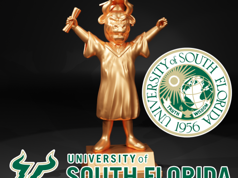 GRADUATION MASCOT UNIVERSITY OF SOUTH FLORIDA - 3D PRINT 3D Принт Модель