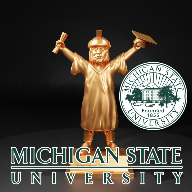 GRADUATION MASCOT MICHIGAN STATE UNIVERSITY - 3D PRINT 3D 打印模型 .c4d .max .obj .3ds .fbx .stl .blend 